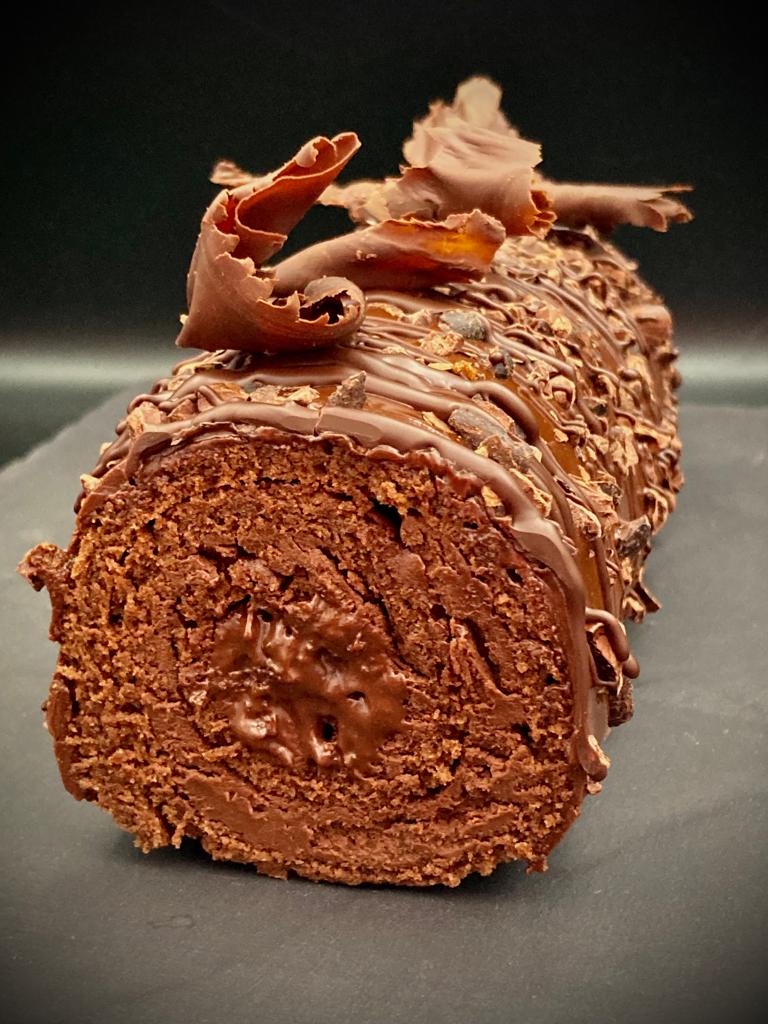 Chocolate Roll Cake with Coffee Steri Stumpie and Cream Cheese Ganache