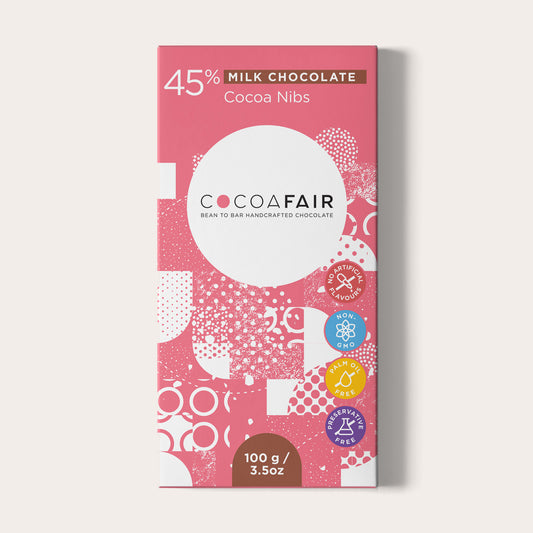 45% Milk Chocolate with Cocoa Nibs